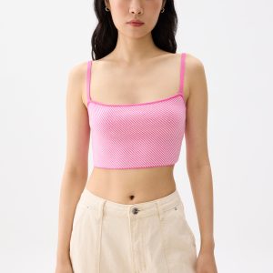 Striped Knit Crop Camisole Top